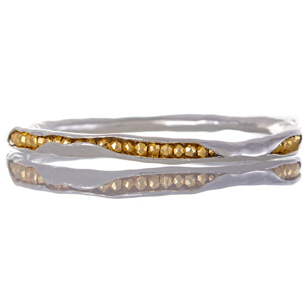 Silver pod bangle