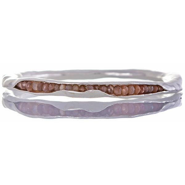 Peach moonstone pod bangle