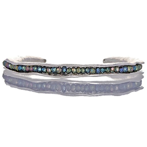 Rainbow pyrite pod cuff