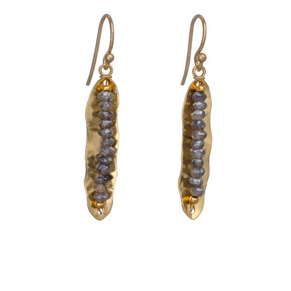 Art deco earrings with labradorite.