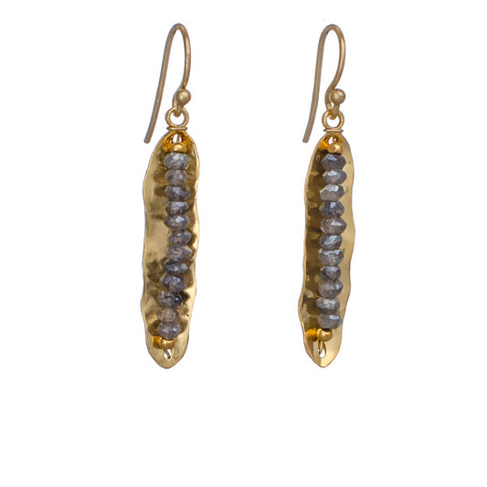 Art deco earrings with labradorite.