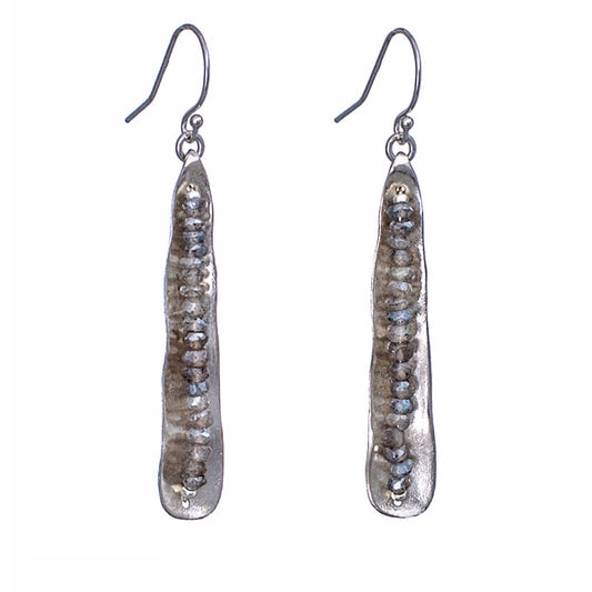 Art deco earrings with pyrite