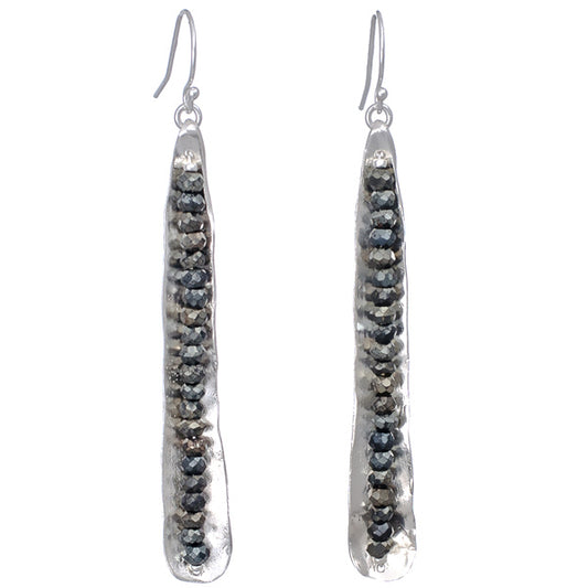 Art deco earrings with pyrite