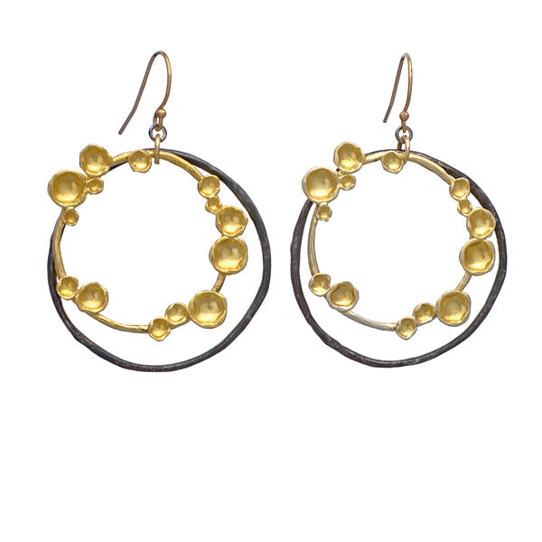 Mixed metal lilypad earrings