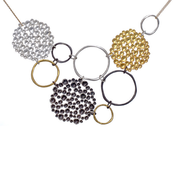 Mixed metal bib necklace