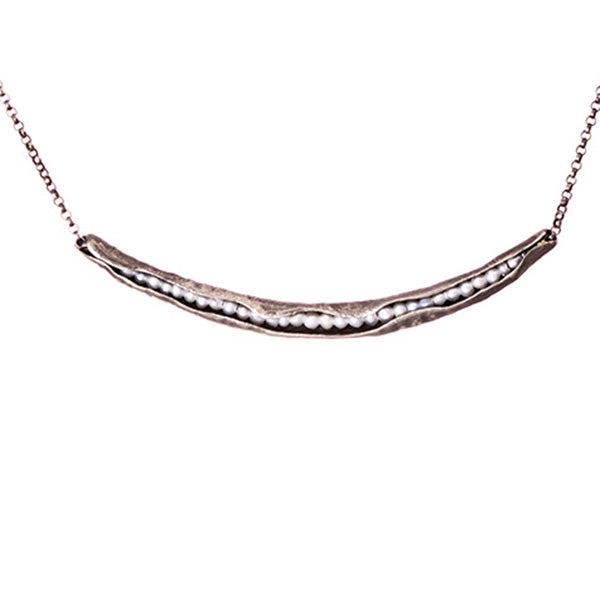 Fresh water pearl pod necklace.