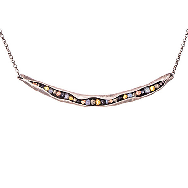 Papyrus pod necklace.