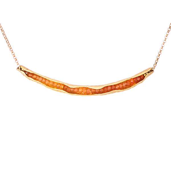 Carnelian pod necklace