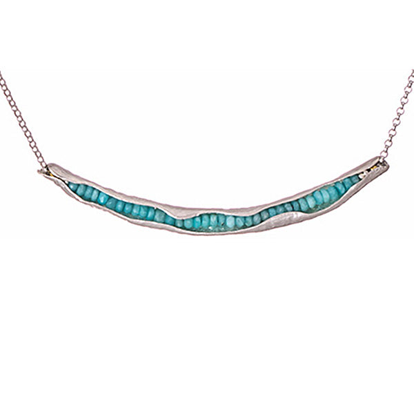 Amazonite pod necklace