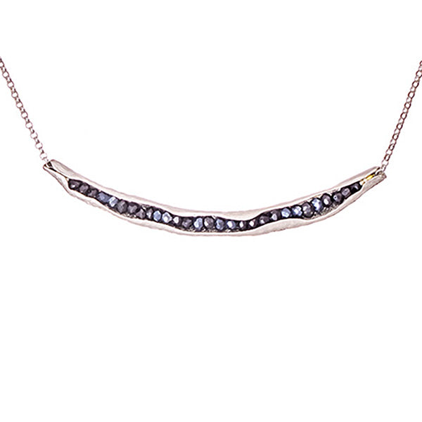 Black spinel pod necklace