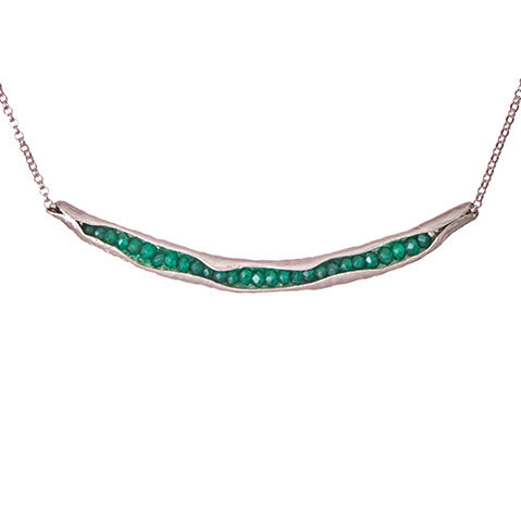 Green onyx pod necklace