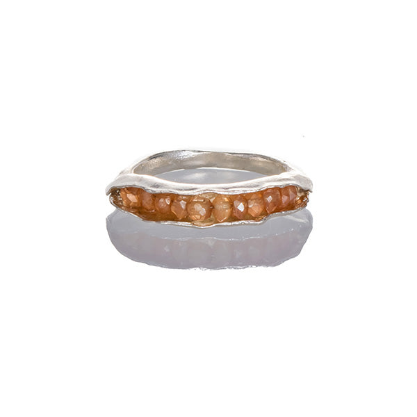 Champagne quartz pod ring