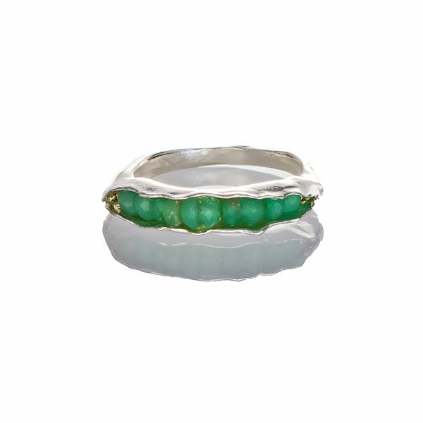 Chrysoprase pod ring