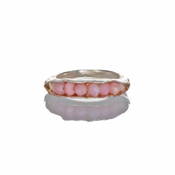 Pink opal pod ring.