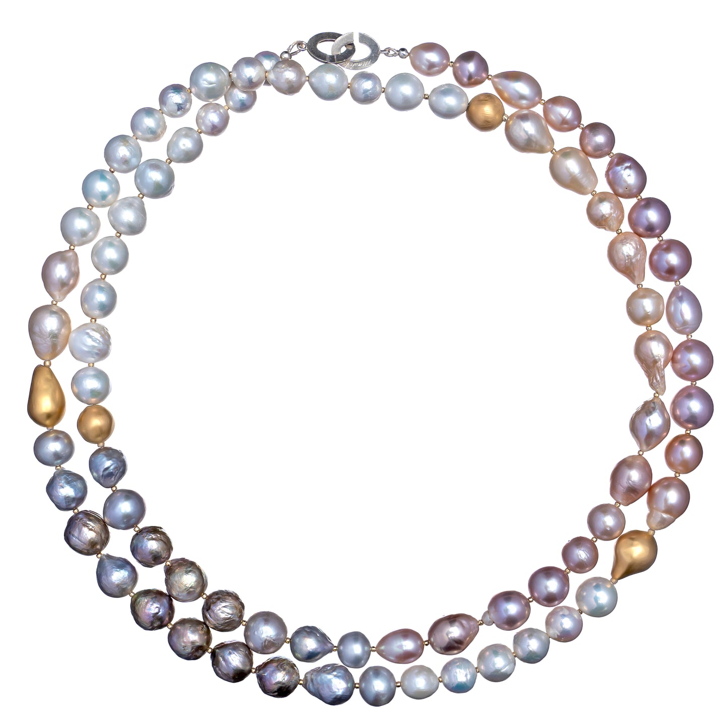 Ombre baroque pearl necklace