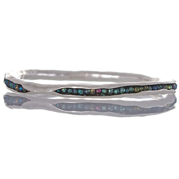 Silver pod bangle