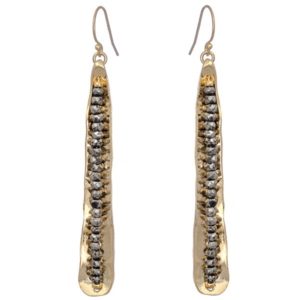 Art deco earrings with pyrite