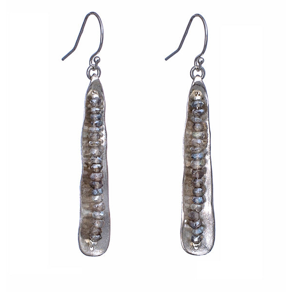 Art deco earrings with pyrite