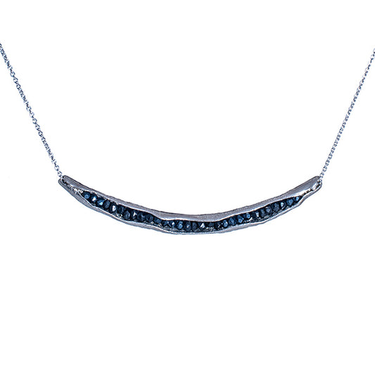 Black spinel pod necklace.