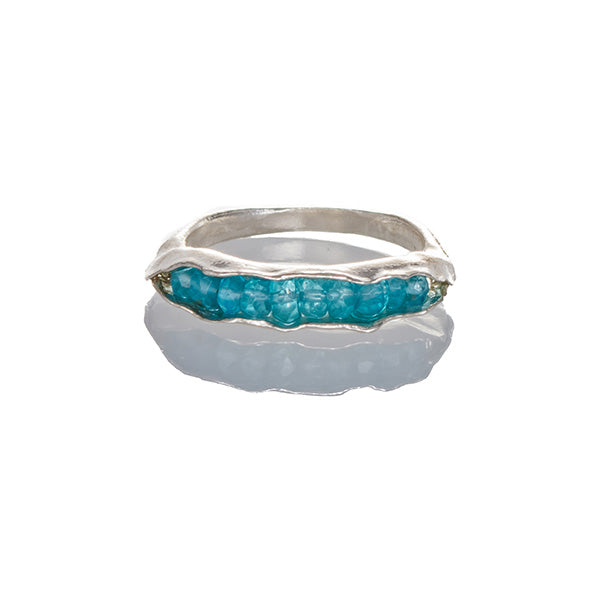 Blue topaz pod ring