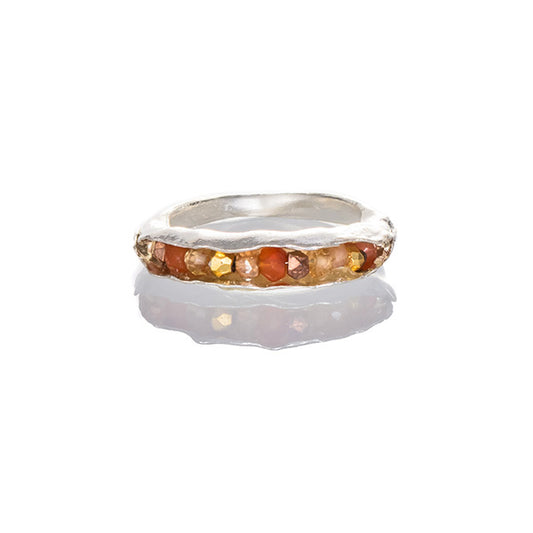 Pod ring with a mix of semi-precious stones.