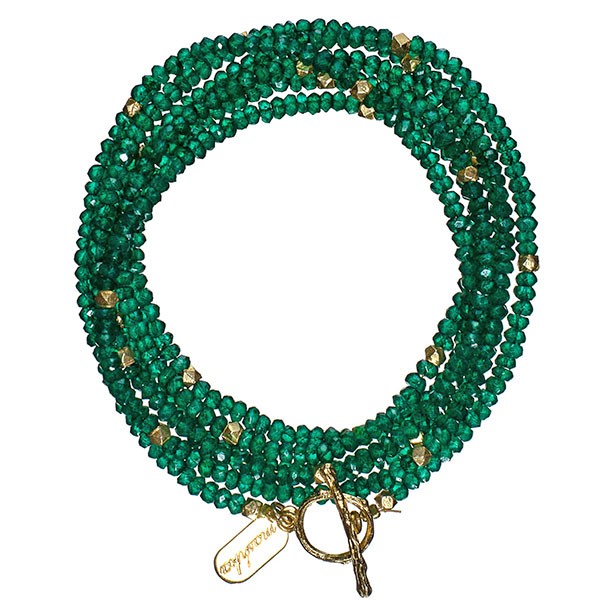 Green onyx wrap bracelet