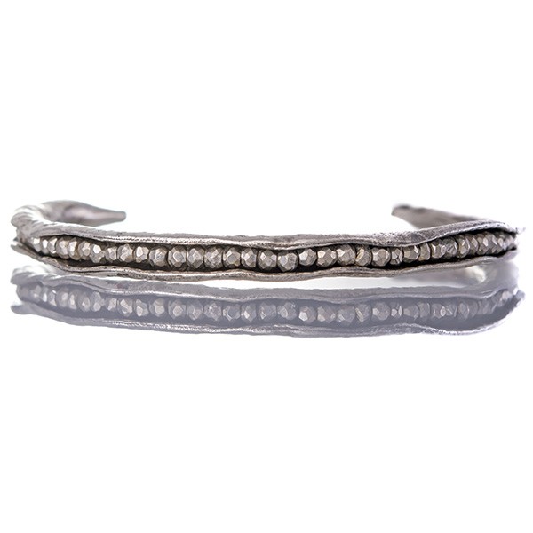 Antiqued sterling silver pod cuff