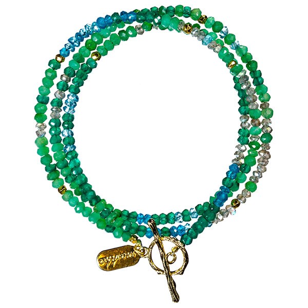 Green onyx wrap bracelet