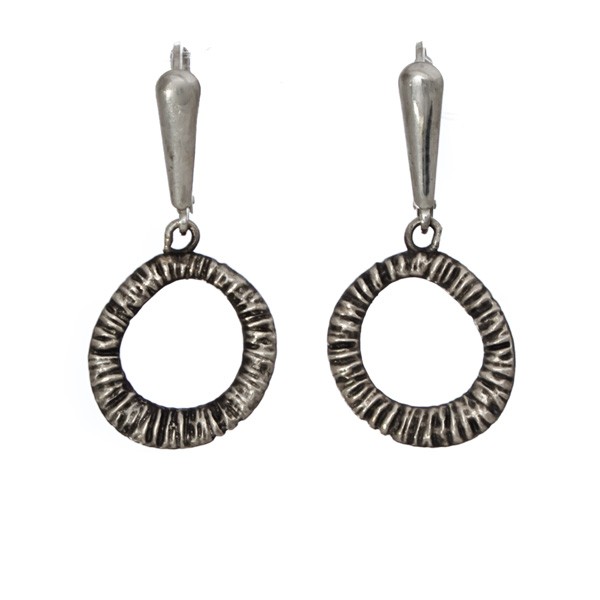 Antiqued sterling silver earrings.