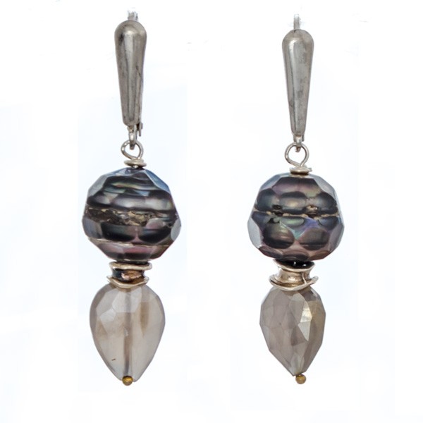 Pearl and moonstone earrings