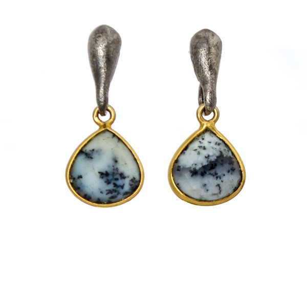 Dendritic agate earrings.
