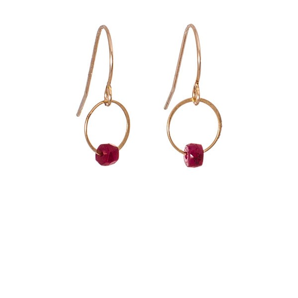 Tiny ruby earrings