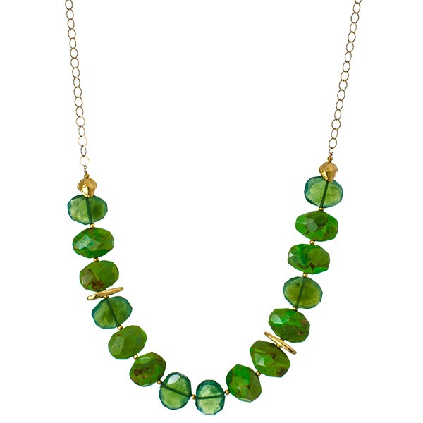 Green turquoise and serpentine necklace