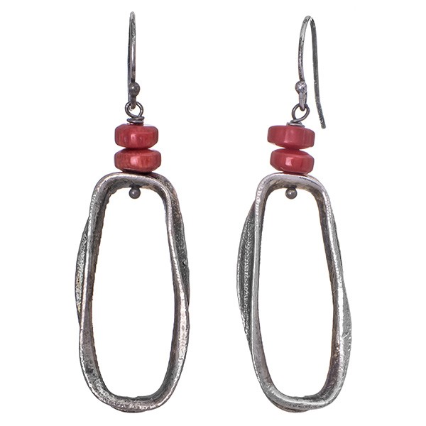 Red coral earrings
