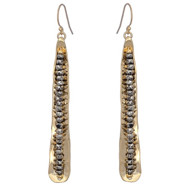 Art deco earrings with pyrite