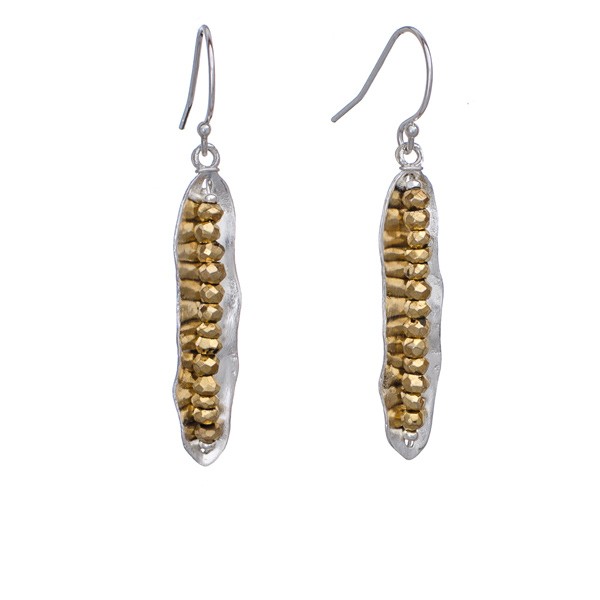 Art deco earrings with gold-plated pyrite.