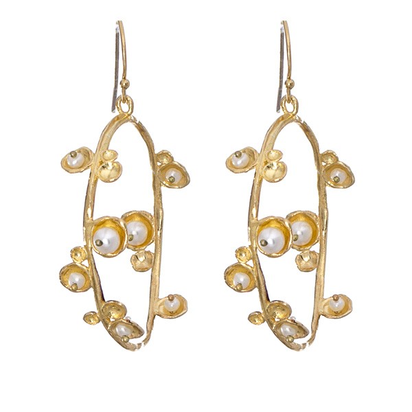 Pearl and gold vermeil earrings