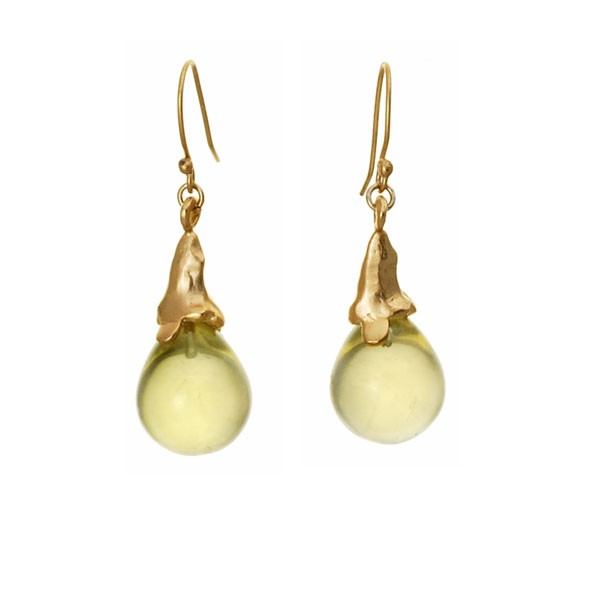 Lemon quartz earrings